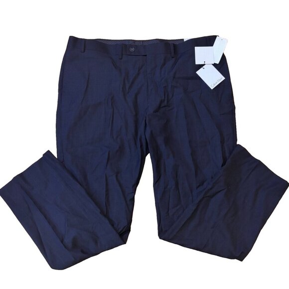 Calvin Klein Men's Slim Fit Solid Dress Pants Navy Blue Size 40x30 $95 NWT - Picture 1 of 5